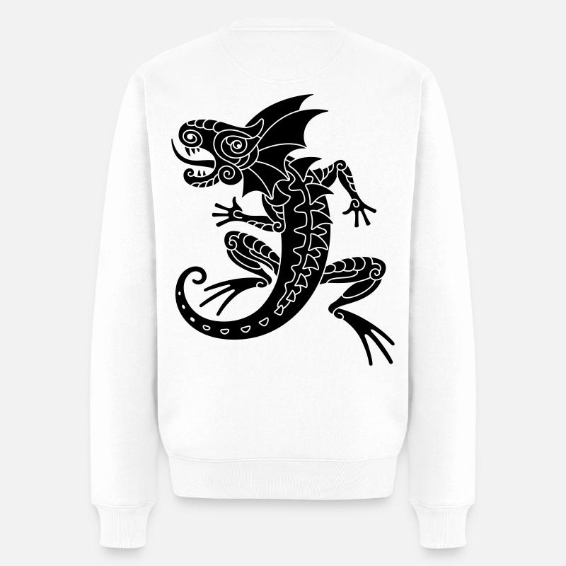 Echse - Männer Premium Bio Pullover - Weiß