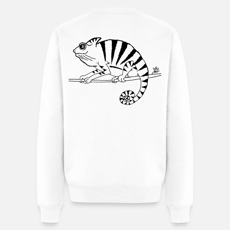witziges Chamäleon Reptilien - Männer Premium Bio Pullover - Weiß