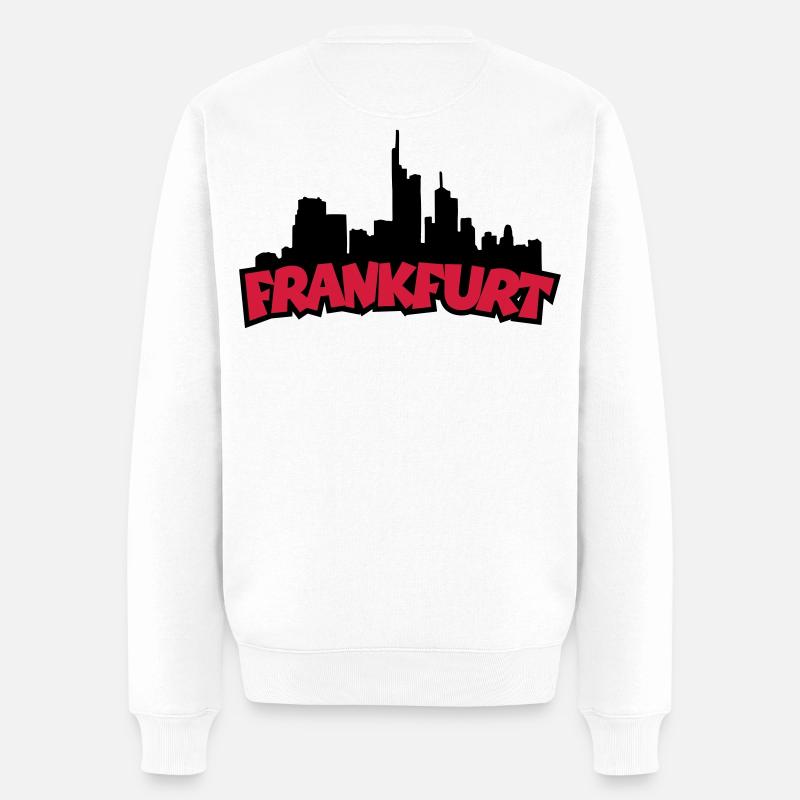 Frankfurt Skyline - Männer Premium Bio Pullover - Weiß