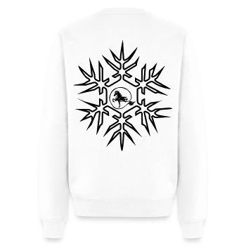 Cheval islandais avec cristal de glace grand motif d’hiver - Pull Premium bio Homme - blanc - Dos - Nico (187cm)