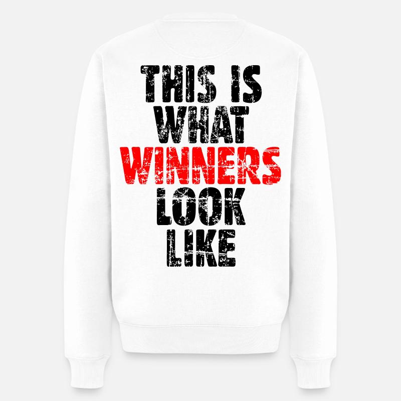 THIS IS WHAT WINNERS LOOK LIKE - Männer Premium Bio Pullover - Weiß