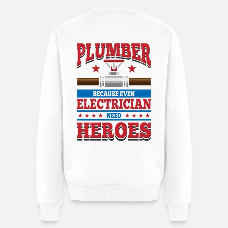 plombier - Pull Premium bio Homme - blanc