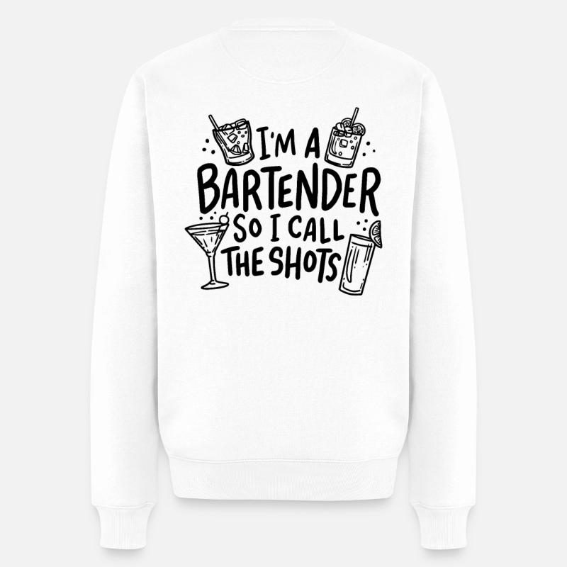 Barkeeper Kellner Drinks - Männer Premium Bio Pullover - Weiß