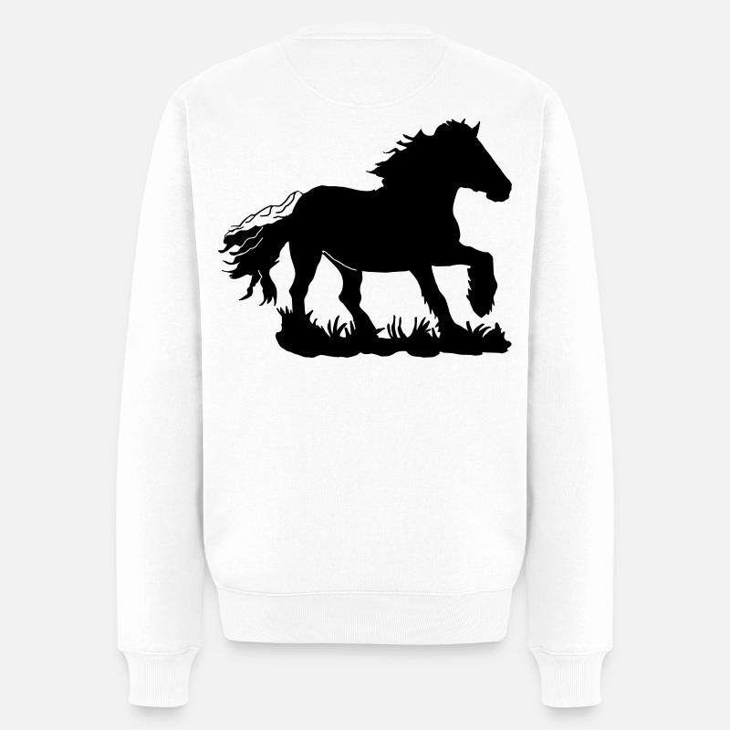 Kaltblut, Kaltblüter, Draft horse - Männer Premium Bio Pullover - Weiß