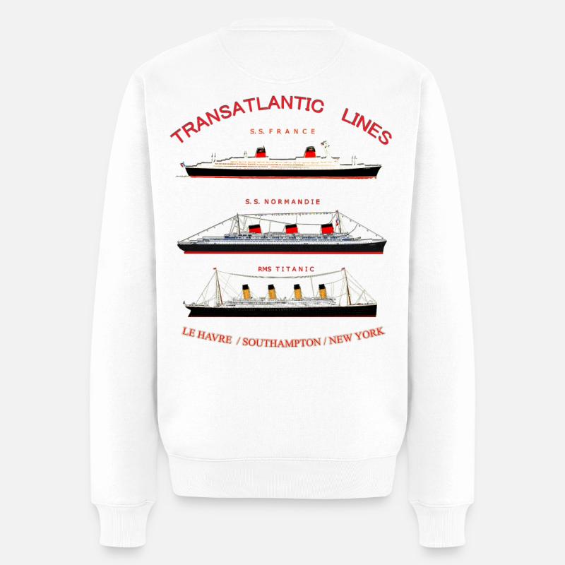 LINER FRANKREICH NORMANDIE TITANIC Louis RUNEMBERG - Männer Premium Bio Pullover - Weiß