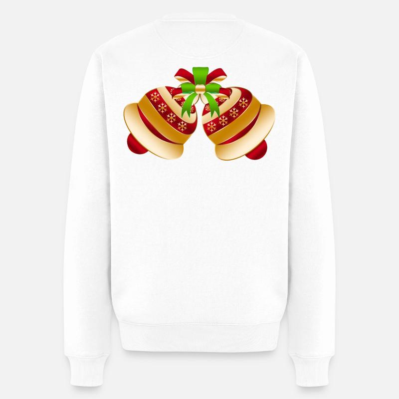Duo de rubans cloche festif - Pull Premium bio Homme - blanc