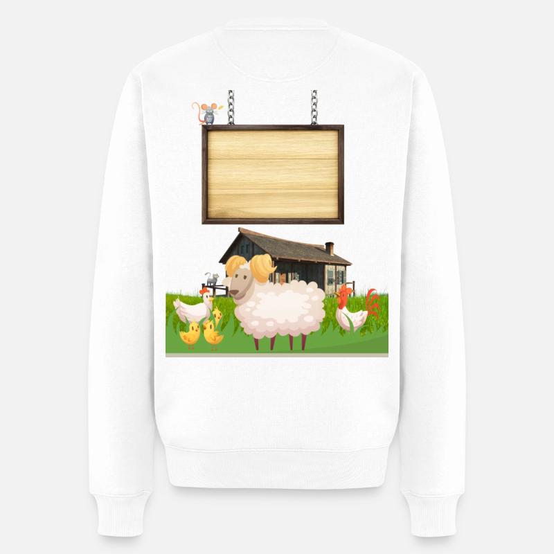 Pasture Pals Rustic-Bauernhof-Schild - Männer Premium Bio Pullover - Weiß