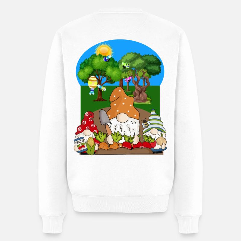 Gartenarbeit Frühling - Männer Premium Bio Pullover - Weiß