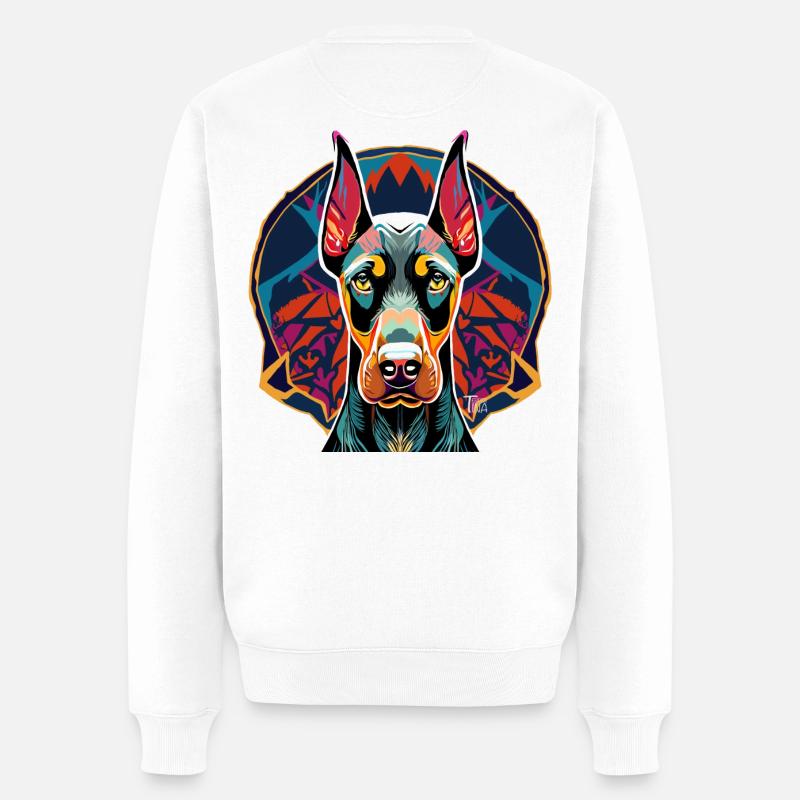 Dobermann - Männer Premium Bio Pullover - Weiß