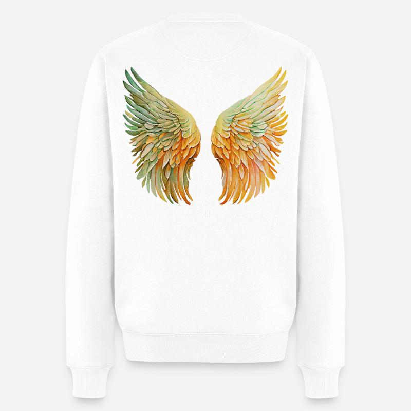 Engelsflügel Herbstblätter Engelsflügel - Männer Premium Bio Pullover - Weiß