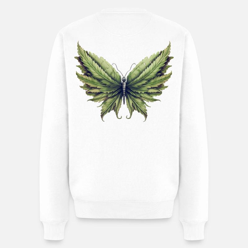 Cannaling  - Männer Premium Bio Pullover - Weiß