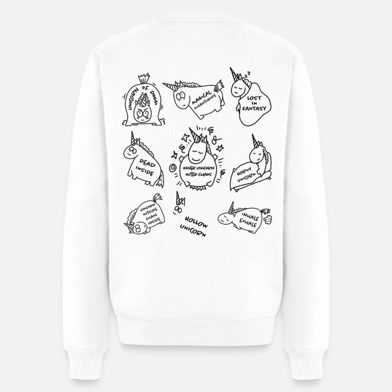 Unicorn Collection - Einhornsammlung - Männer Premium Bio Pullover - Weiß