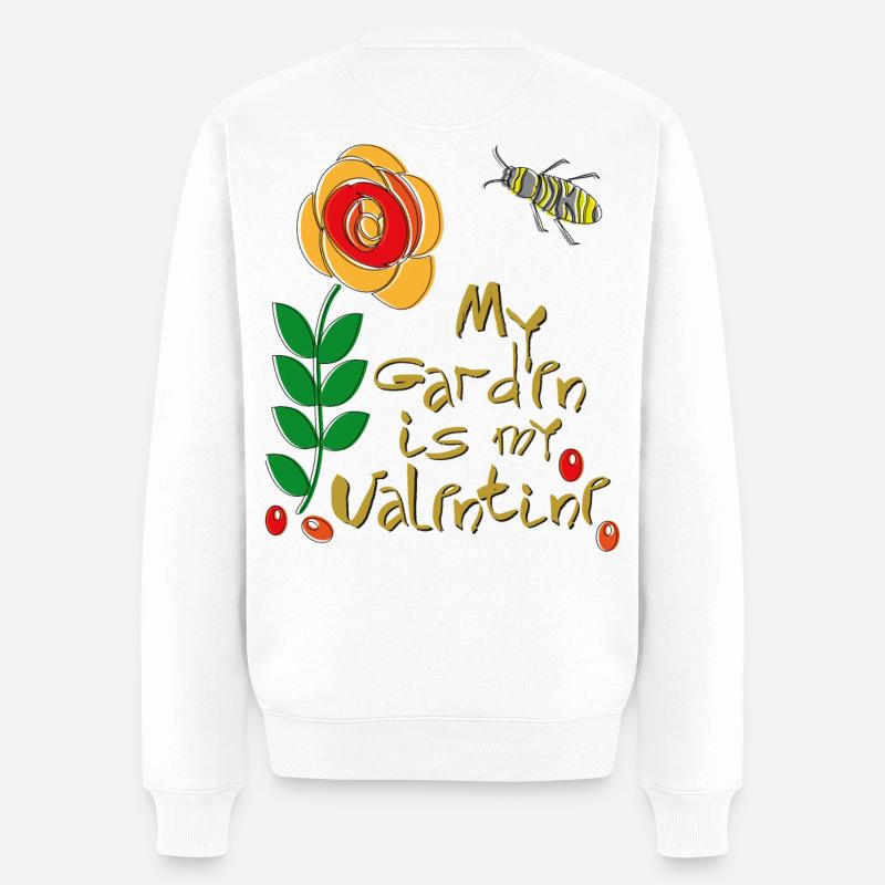 my Garden is my Valentine - Männer Premium Bio Pullover - Weiß