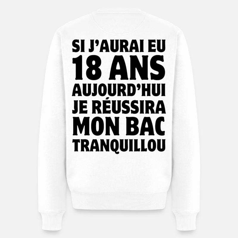 baccalauréat, bac, bachelier, diplôme - Pull Premium bio Homme - blanc