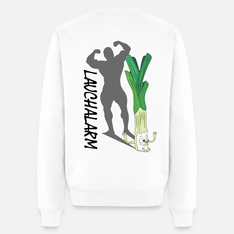 Lauchalarm: Stärker als du denkst! - Männer Premium Bio Pullover - Weiß