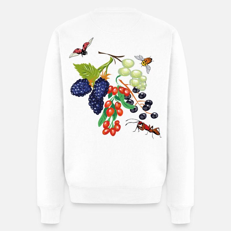Obst mit Insekten - Männer Premium Bio Pullover - Weiß