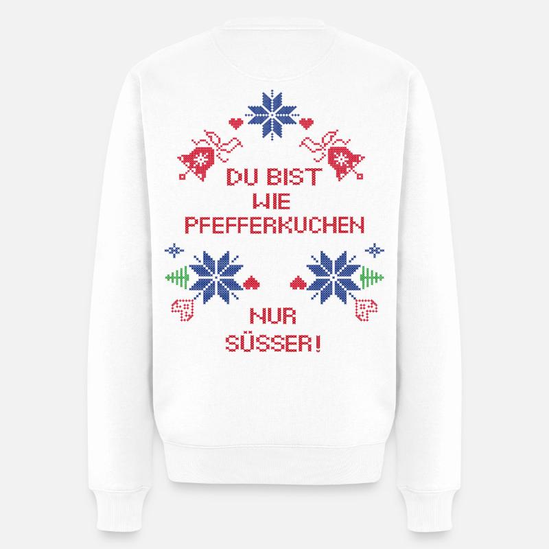 Pfefferkuchen Advent - Männer Premium Bio Pullover - Weiß
