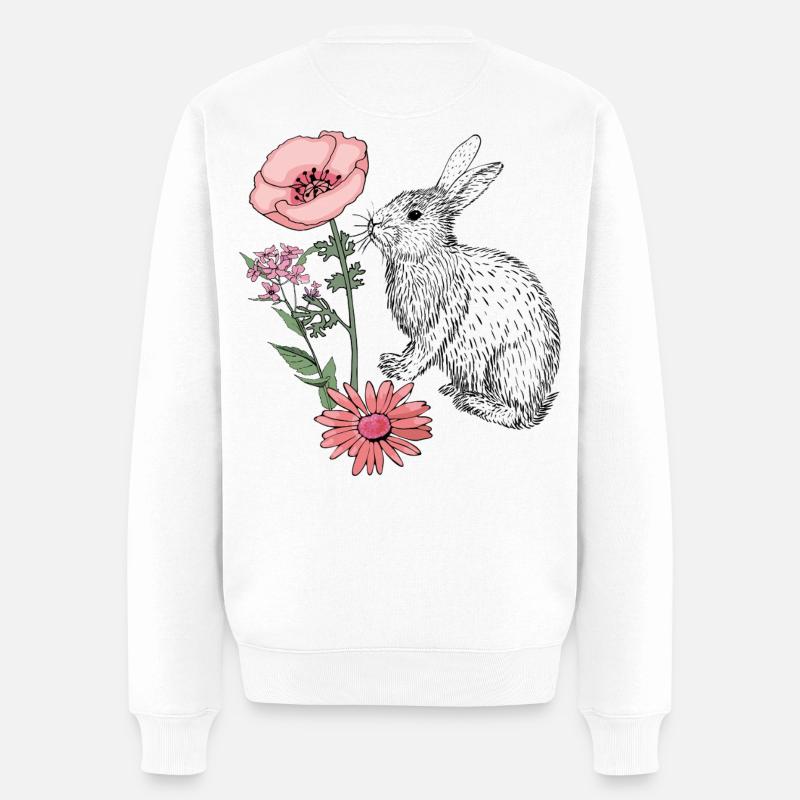 Osterhase Frohe Ostern - Männer Premium Bio Pullover - Weiß