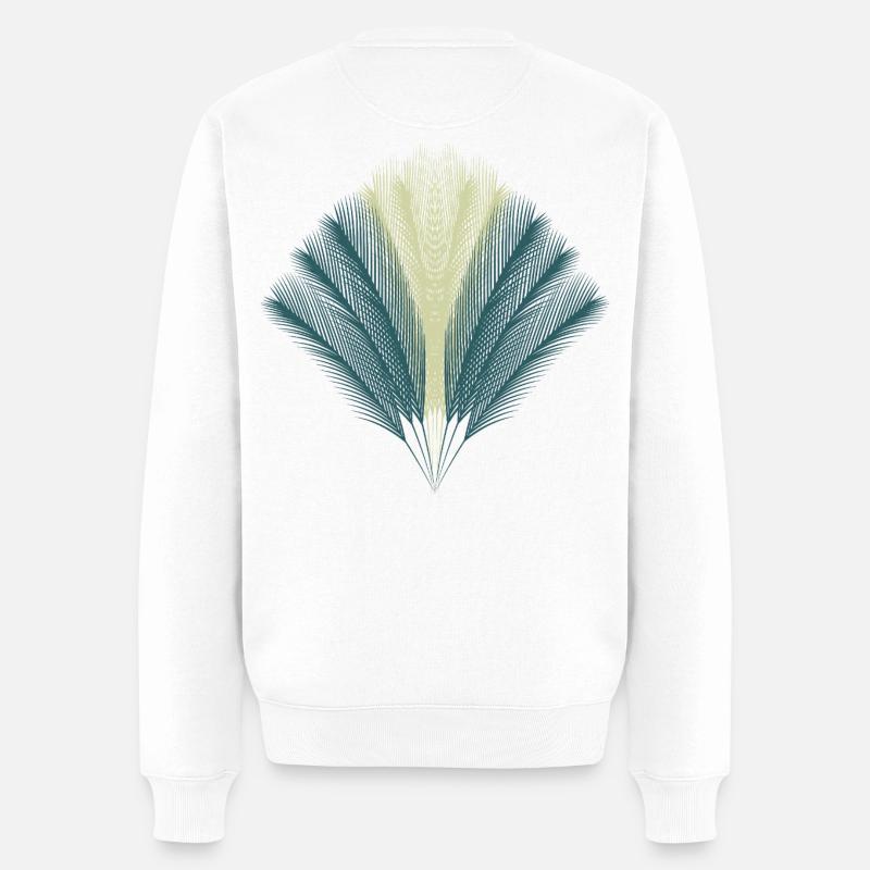 Feder-Fächer - Männer Premium Bio Pullover - Weiß