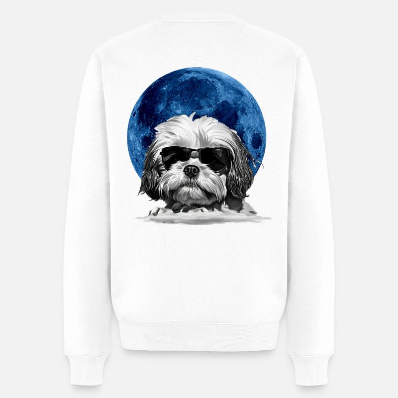 Impression d’art cool Shih Tzu  - Pull Premium bio Homme - blanc