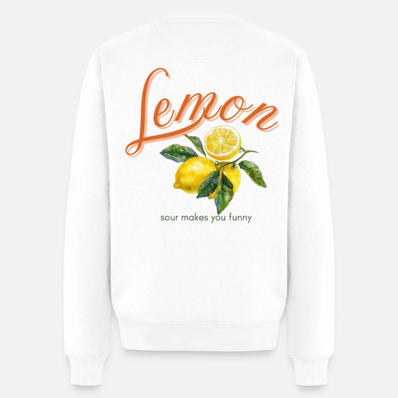 Lemon - Männer Premium Bio Pullover - Weiß