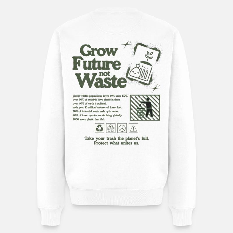 Nachhaltiges Wachstum Statement Druck - Männer Premium Bio Pullover - Weiß