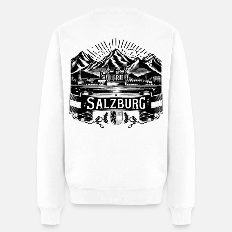 Salzburg Design mit Wappen - Männer Premium Bio Pullover - Weiß