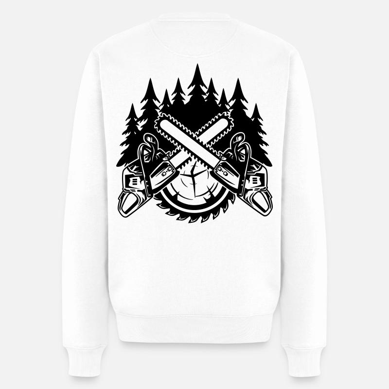 Motorsägen - Männer Premium Bio Pullover - Weiß