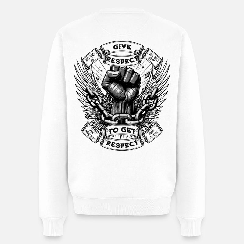Motard Faust Moto Respect Moto - Pull Premium bio Homme - blanc