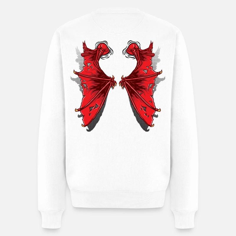Drachenflügel - Männer Premium Bio Pullover - Weiß