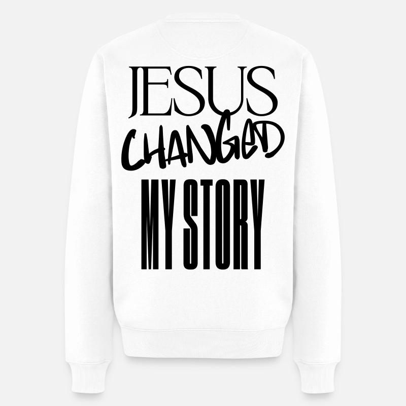 Jésus a changé mon histoire - Pull Premium bio Homme - blanc