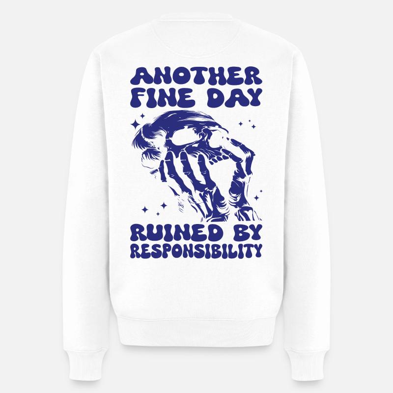 Skelett Schädel Responsibility Halloween - Männer Premium Bio Pullover - Weiß