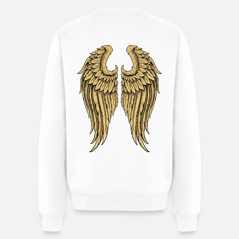 Ailes d’ange doré - Pull Premium bio Homme - blanc