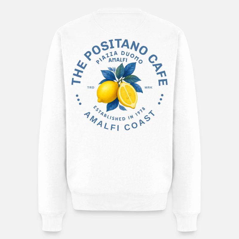 Amalfi coast Citron et Feuilles Vibrantes - Pull Premium bio Homme - blanc