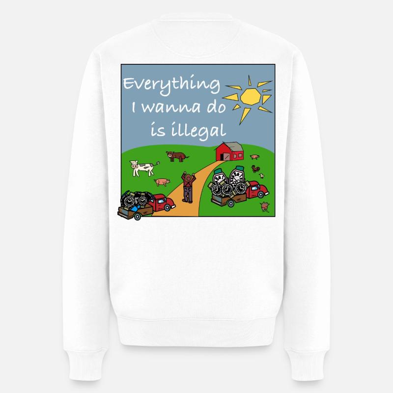 Meme Fashion Watches Gevene  - Männer Premium Bio Pullover - Weiß