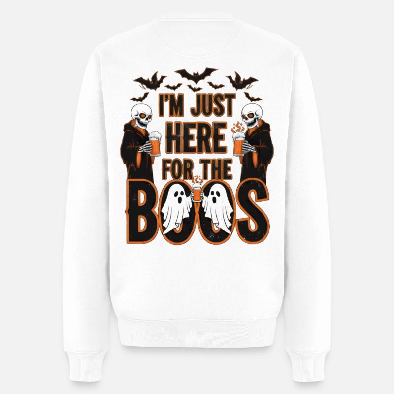 Halloween Buhrufe Skelette - Männer Premium Bio Pullover - Weiß