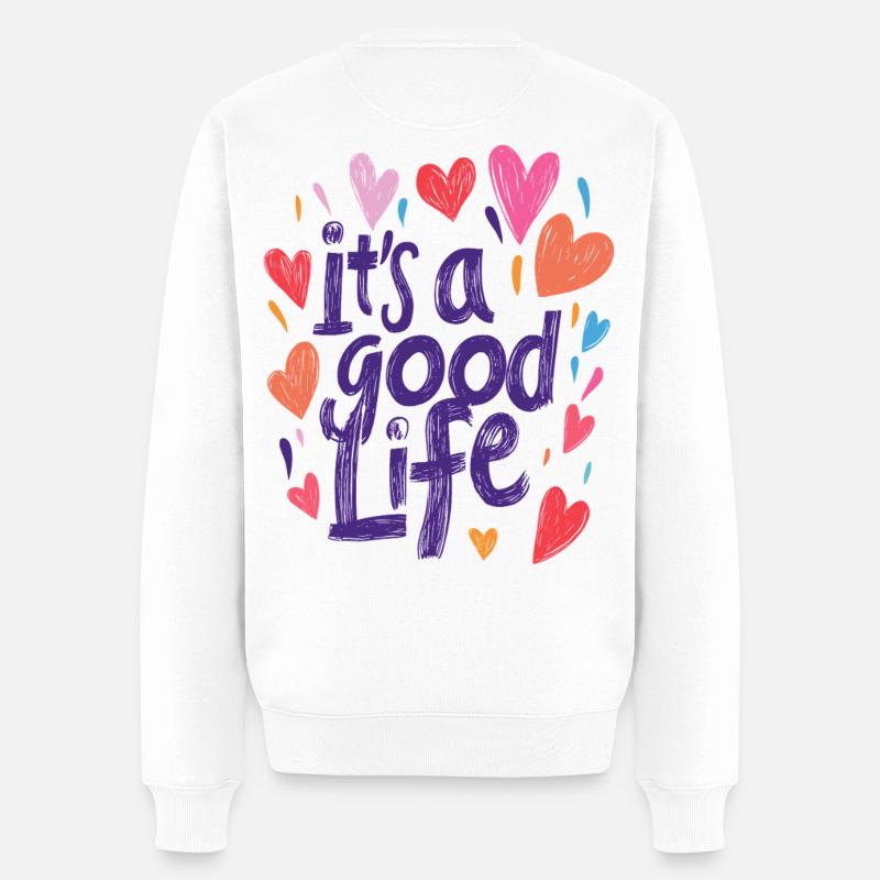 C’est une belle vie - Pull Premium bio Homme - blanc