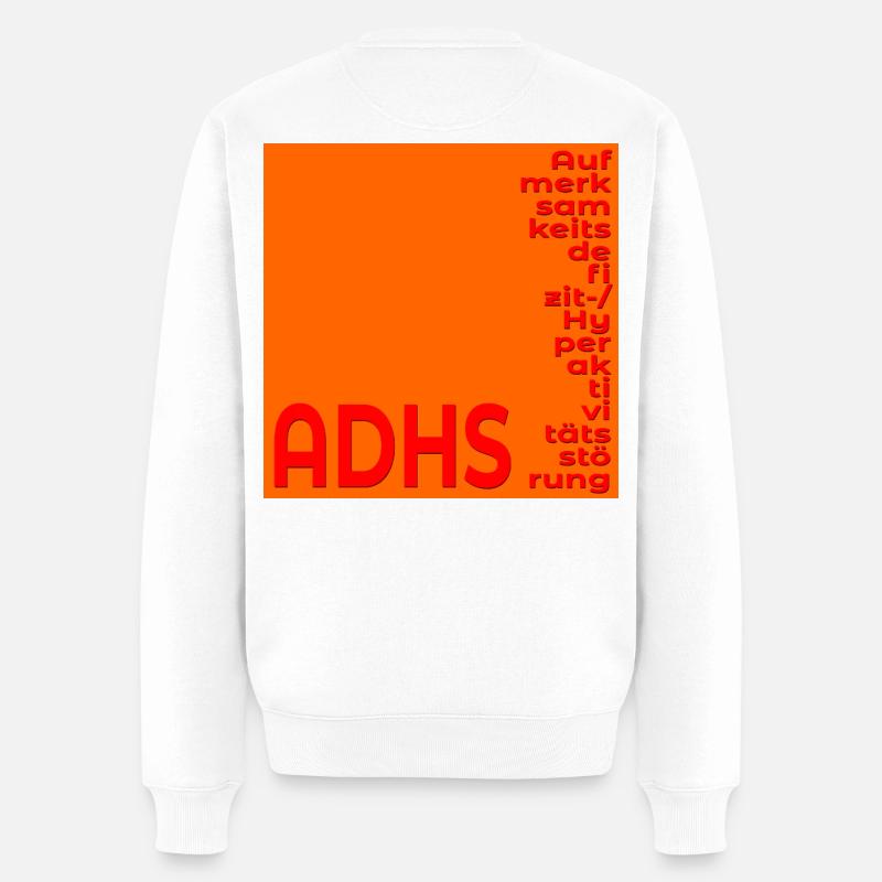 ADHS FOKUS KONZENTRATION - Männer Premium Bio Pullover - Weiß