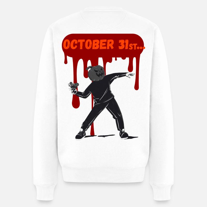 Art de rue d’Halloween – 31 octobre Horror Design - Pull Premium bio Homme - blanc