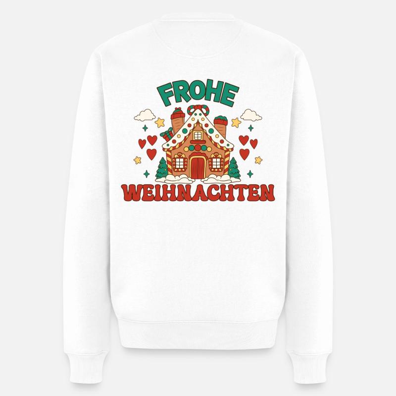 Frohe Weihnachten - Männer Premium Bio Pullover - Weiß
