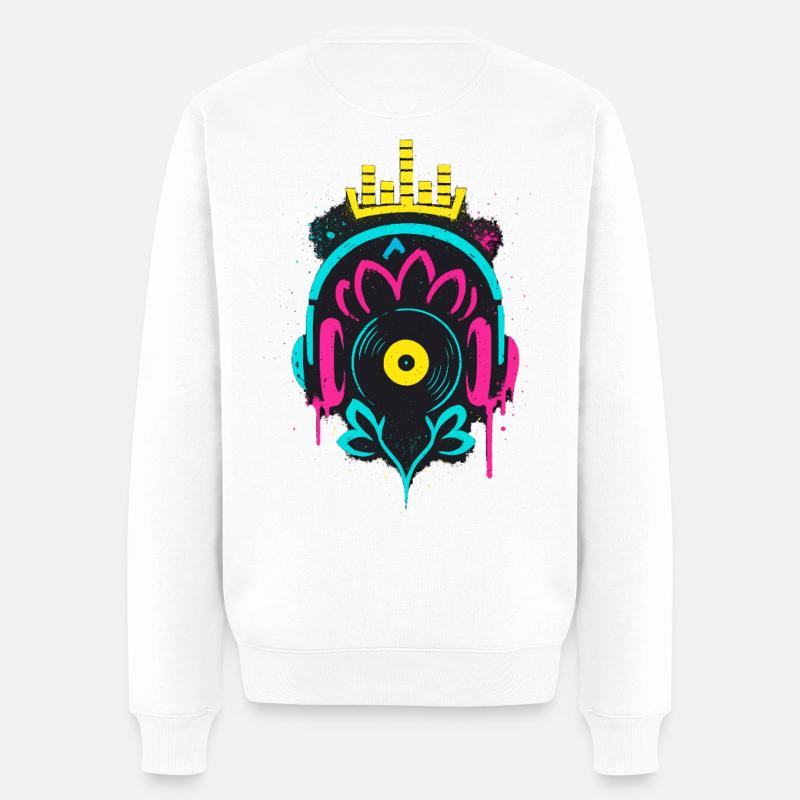 Musique Casque vinyle Krone Beat - Pull Premium bio Homme - blanc