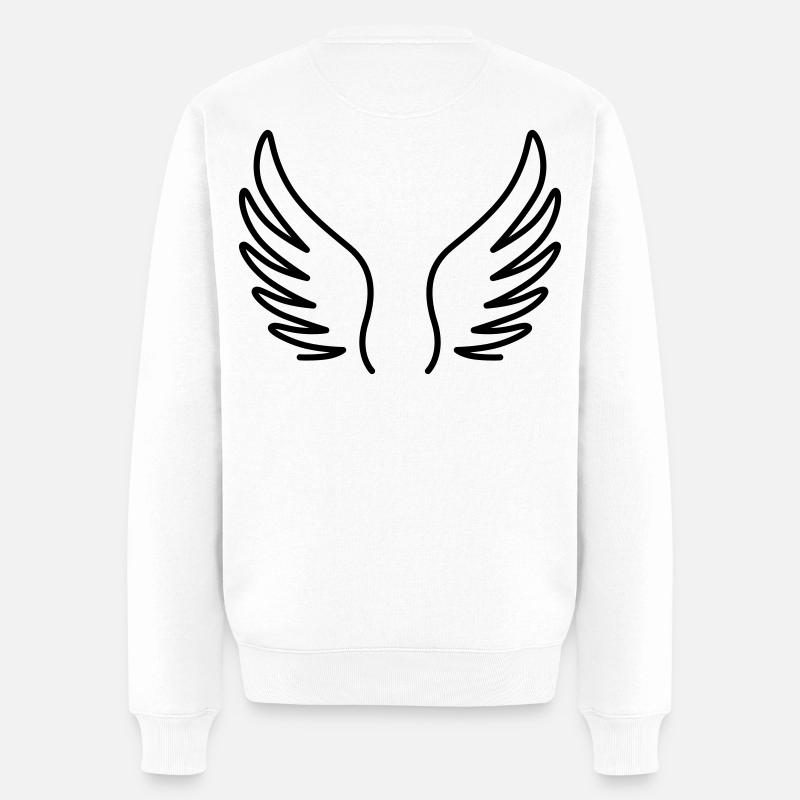 Zwei Flügel eines Engels - Männer Premium Bio Pullover - Weiß