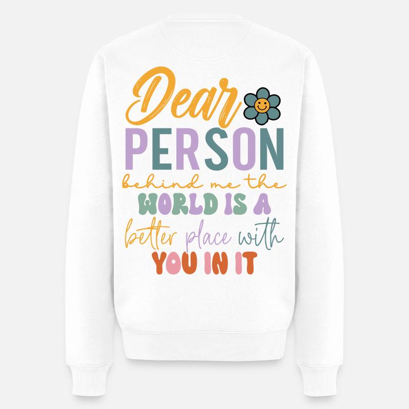 DESIGN DE POSITIVITÉ AU DOS - Pull Premium bio Homme - blanc