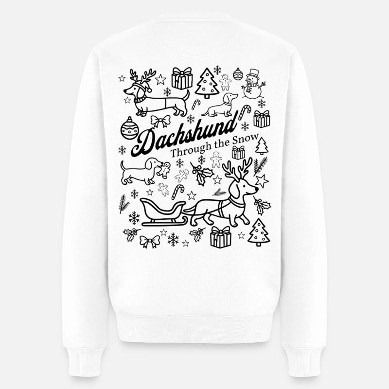 Conception de la neige teckel - Pull Premium bio Homme - blanc