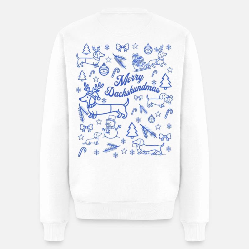 Patron de Noël Teckel - Pull Premium bio Homme - blanc