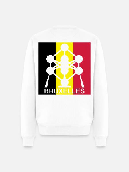 Atomium Brussels – Belgian Flag Square Design - Men's Premium Organic Jumper - white