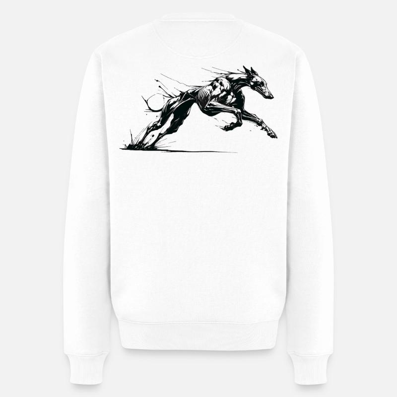 Galgo Ink 01 - Männer Premium Bio Pullover - Weiß