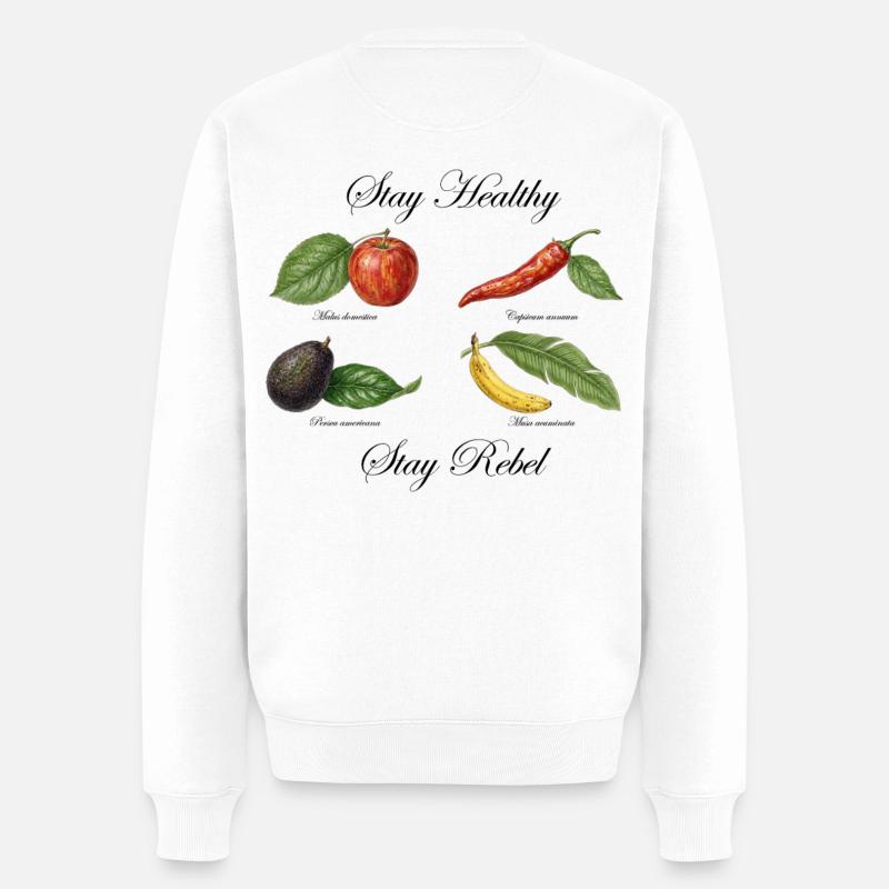 Stay Healthy, Stay Rebel! - Männer Premium Bio Pullover - Weiß