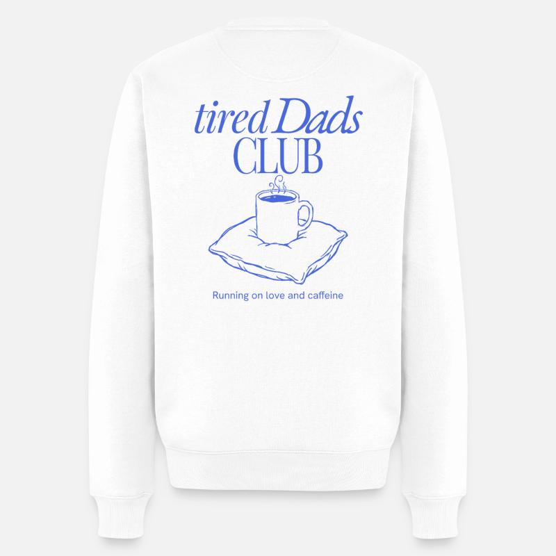 Tired Dads Club Kaffee - Männer Premium Bio Pullover - Weiß