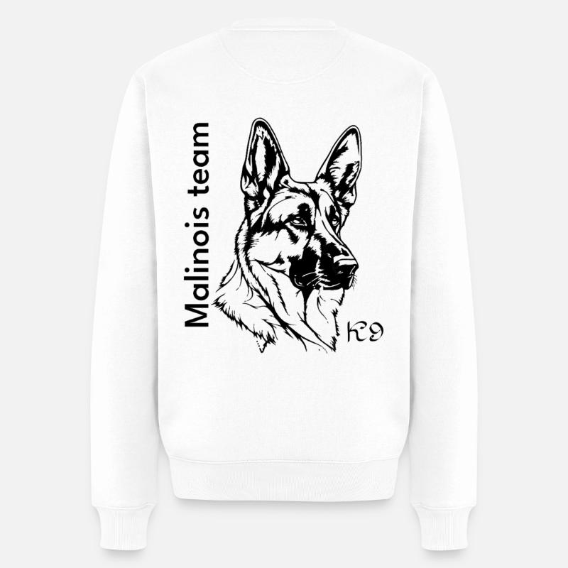 Malinois-Team - Männer Premium Bio Pullover - Weiß
